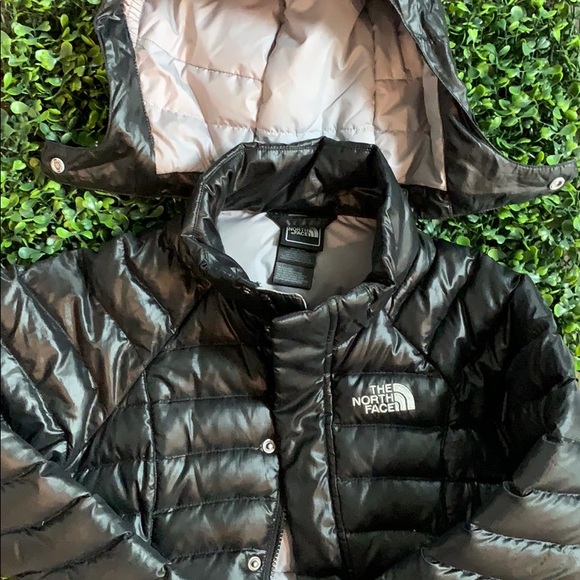 girls black northface coat